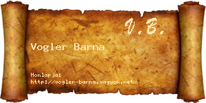 Vogler Barna névjegykártya